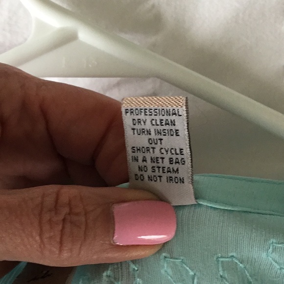 Aqua colored sheer crepe silk tunic - Picture 7 of 7